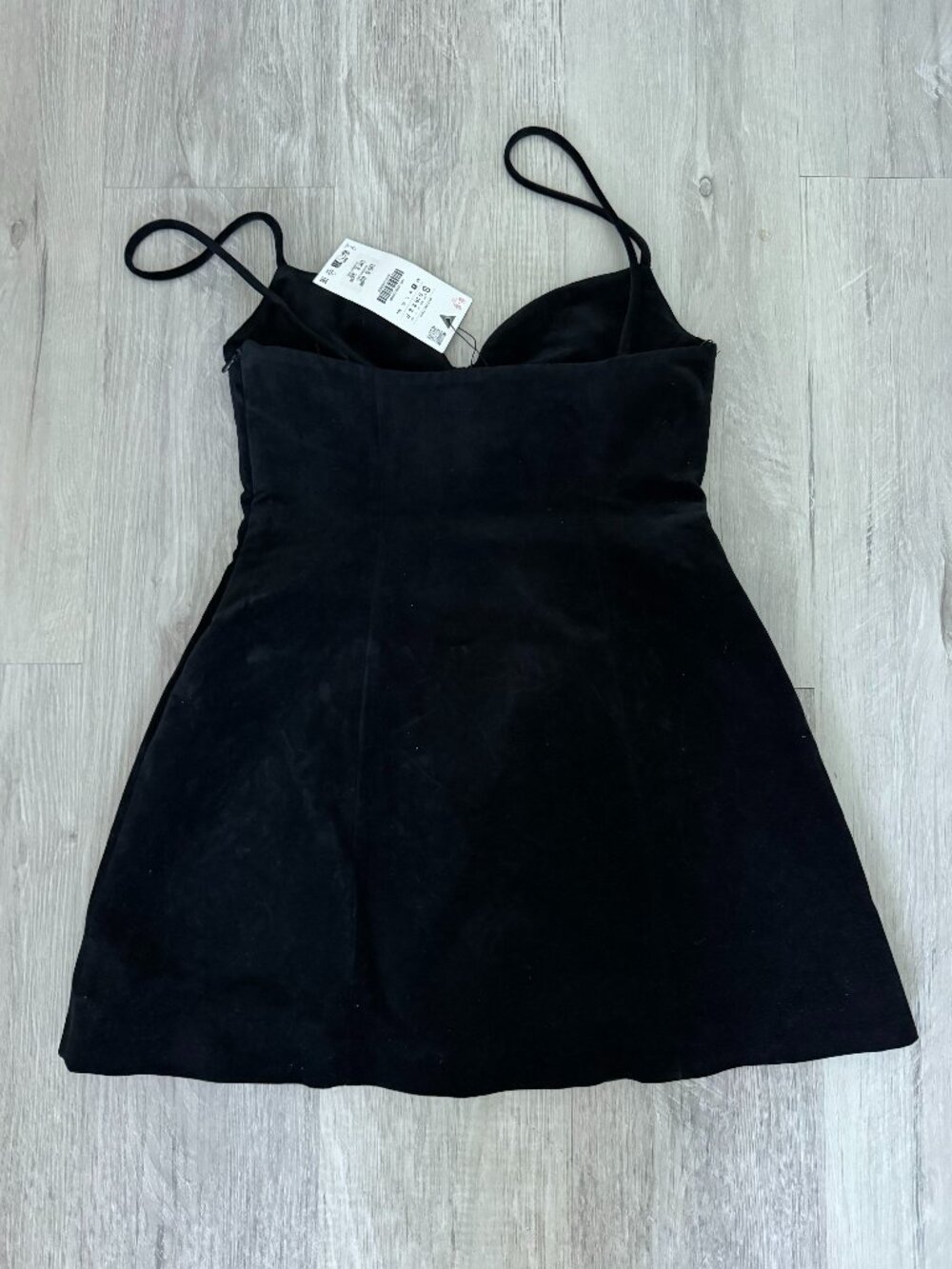 ZARA Short Dress Sweetheart Neck Volume Skirt Thin Straps | Black | NWT | XS / S - Picture 10 of 11